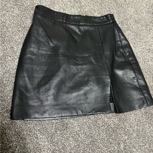 black pleather aritzia mini skirt